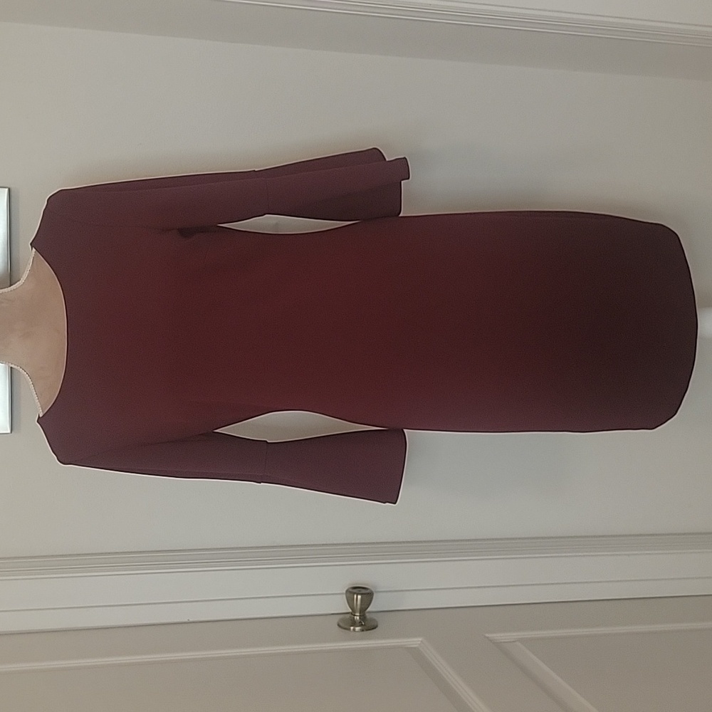 Calvin Klein Plum Wine Colored w/ Dress Bell Sleeves, Size 8, Perfect Condition